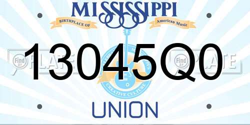 13045Q0 Mississippi License Plate