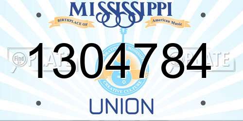 1304784 Mississippi License Plate