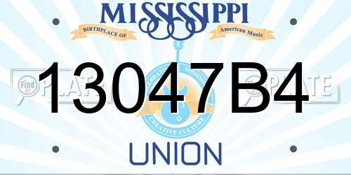 13047B4 Mississippi License Plate