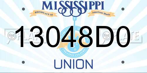 13048D0 Mississippi License Plate