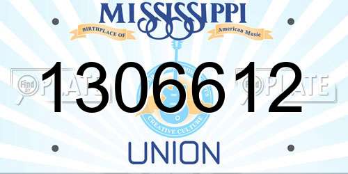 1306612 Mississippi License Plate