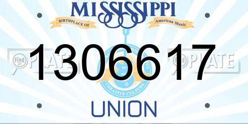 1306617 Mississippi License Plate