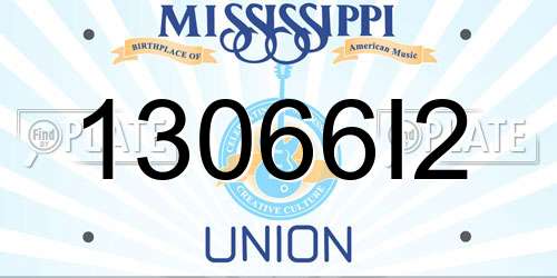 13066I2 Mississippi License Plate
