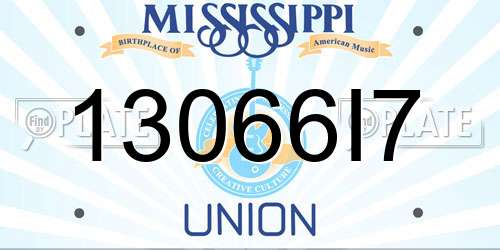 13066I7 Mississippi License Plate