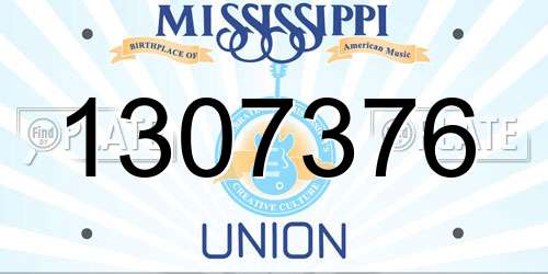 1307376 Mississippi License Plate