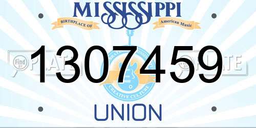 1307459 Mississippi License Plate