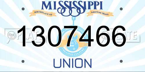 1307466 Mississippi License Plate