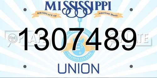 1307489 Mississippi License Plate