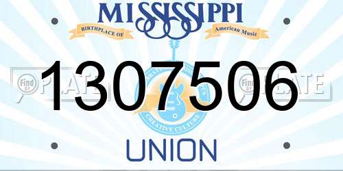 1307506 Mississippi License Plate