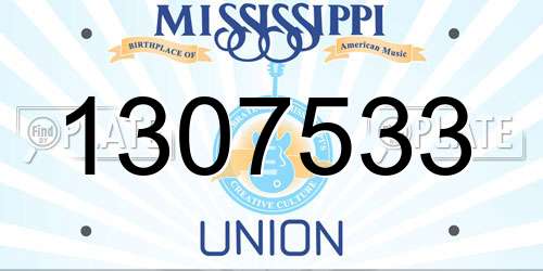 1307533 Mississippi License Plate