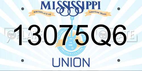 13075Q6 Mississippi License Plate