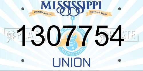 1307754 Mississippi License Plate