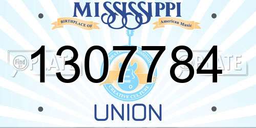 1307784 Mississippi License Plate
