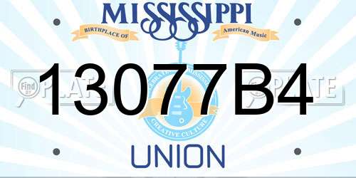 13077B4 Mississippi License Plate