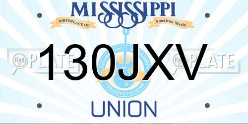 130JXV Mississippi License Plate