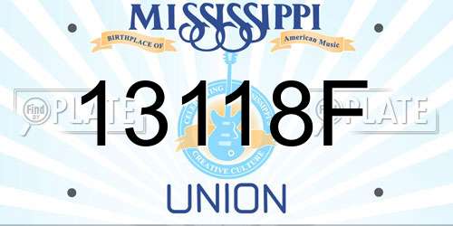 13118F Mississippi License Plate