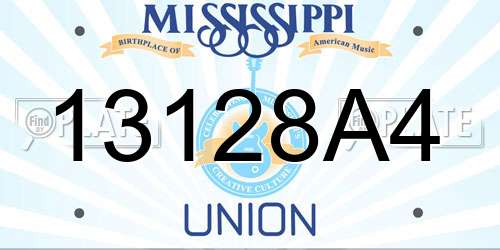 13128A4 Mississippi License Plate