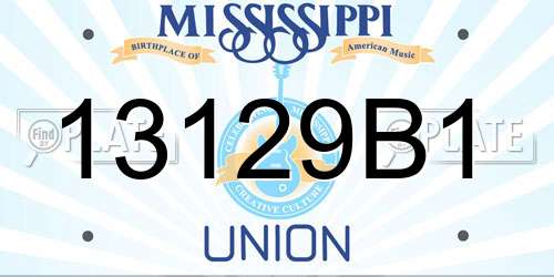 13129B1 Mississippi License Plate