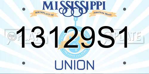 13129S1 Mississippi License Plate