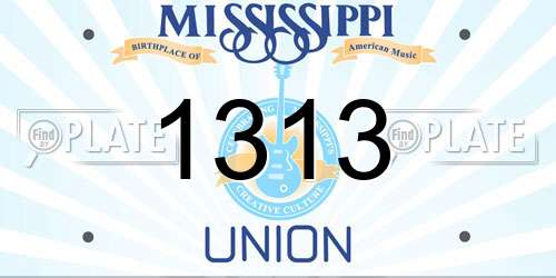 1313 Mississippi License Plate