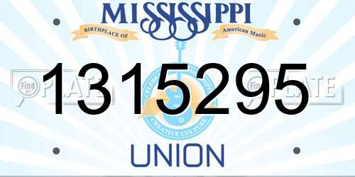 1315295 Mississippi License Plate