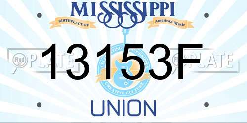 13153F Mississippi License Plate