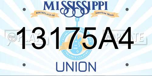 13175A4 Mississippi License Plate