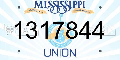 1317844 Mississippi License Plate