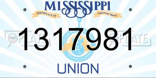 1317981 Mississippi License Plate