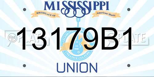 13179B1 Mississippi License Plate