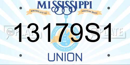 13179S1 Mississippi License Plate