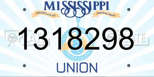1318298 Mississippi License Plate