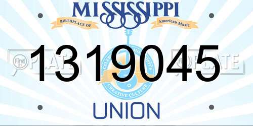 1319045 Mississippi License Plate