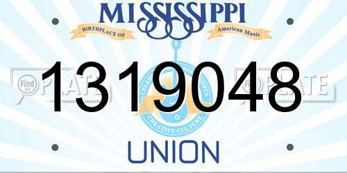 1319048 Mississippi License Plate