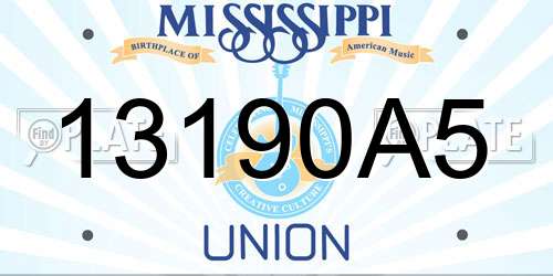 13190A5 Mississippi License Plate