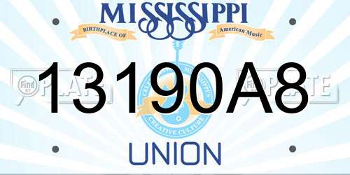 13190A8 Mississippi License Plate