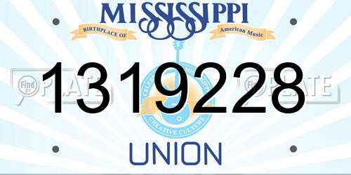1319228 Mississippi License Plate