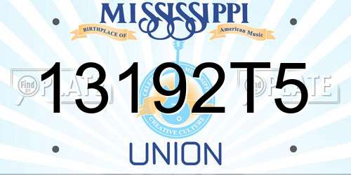 13192T5 Mississippi License Plate