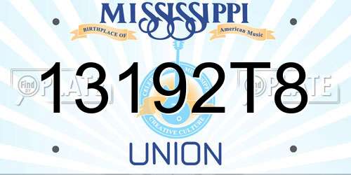 13192T8 Mississippi License Plate