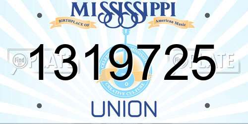 1319725 Mississippi License Plate