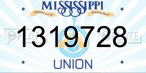 1319728 Mississippi License Plate