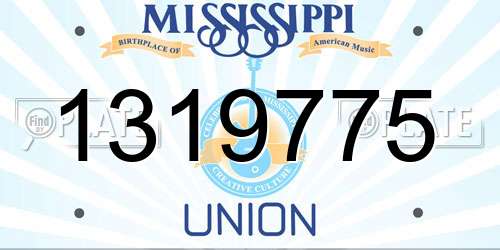 1319775 Mississippi License Plate