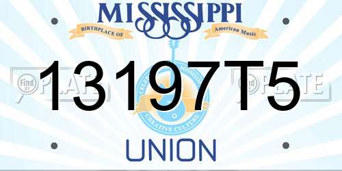 13197T5 Mississippi License Plate