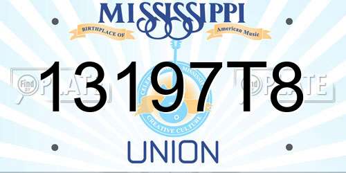 13197T8 Mississippi License Plate