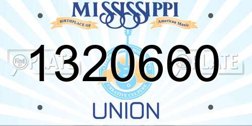1320660 Mississippi License Plate
