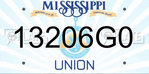 13206G0 Mississippi License Plate