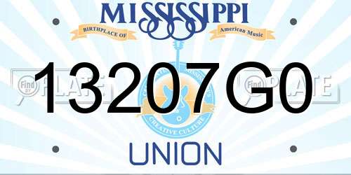 13207G0 Mississippi License Plate