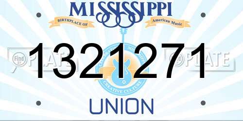 1321271 Mississippi License Plate