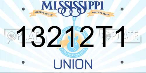 13212T1 Mississippi License Plate