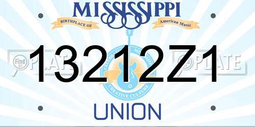 13212Z1 Mississippi License Plate